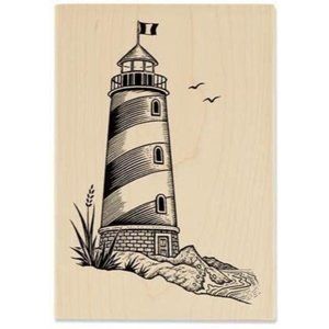 Stampabilities Beacon of Light - Rubber Stamp Ocean Sea